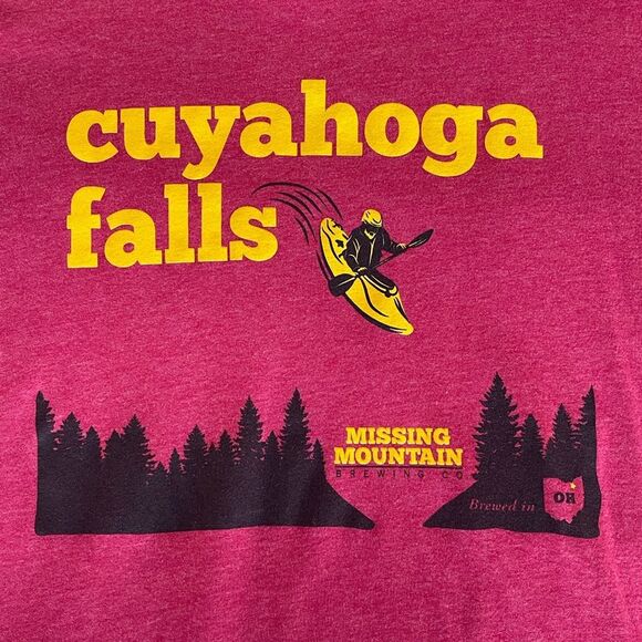 Red Missing Mountain Brewing Cuyahoga Falls Short Sleeve Tee - Picture 2 of 4